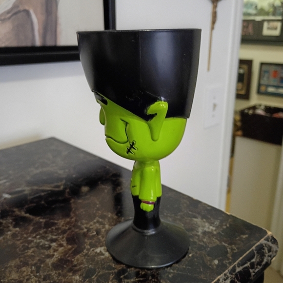Vintage Frankenstein Halloween Goblet Plastic Glass Cup 7” EUC - Picture 2 of 3
